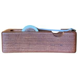 VTG Dansk Teak Wood Tape Dispenser Mid Century Modern Thailand Desk Accessory